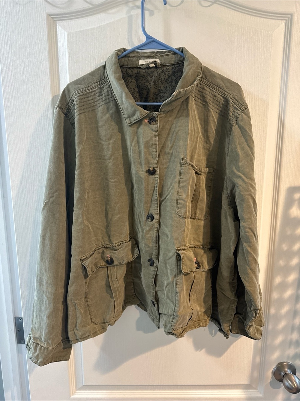 Maurices Olive Green Military-Style Button Front Jacket